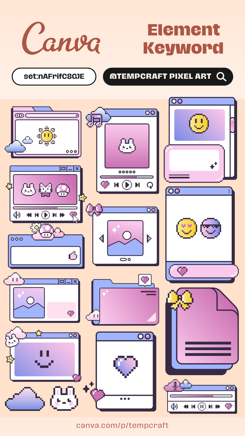 Canva Element Keyword | Pixel Art Illustration | set:nAFrifC8GJE mealplanningp
