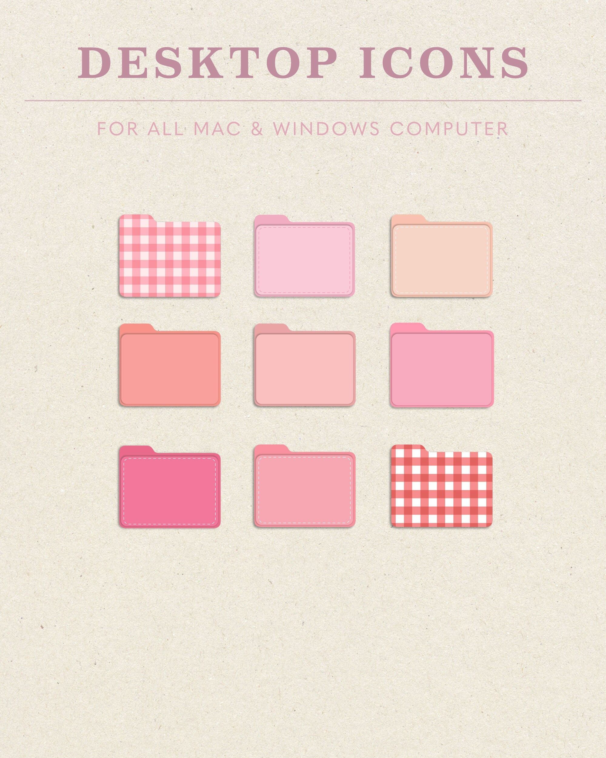 Pink Color Desktop Folder Icons, Macbook Organizer Icons, Folder Icons for Mac, Mac Folder Icons, Pink Icons Png
