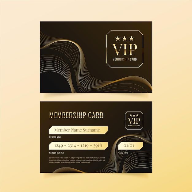 Free Vector | Gradient membership cards template